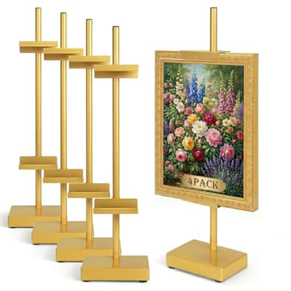 Adjustable Tabletop Easel Stand, Gold 17" H Easels for Display - color: Gold 4Pack