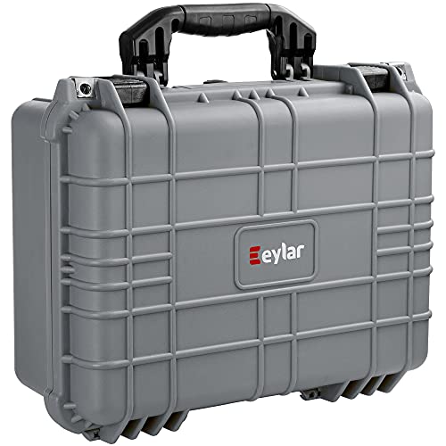 Eylar Standard 16" Gear, Equipment, Hard Camera Case Waterproof with Foam TSA Standards - color: Gray