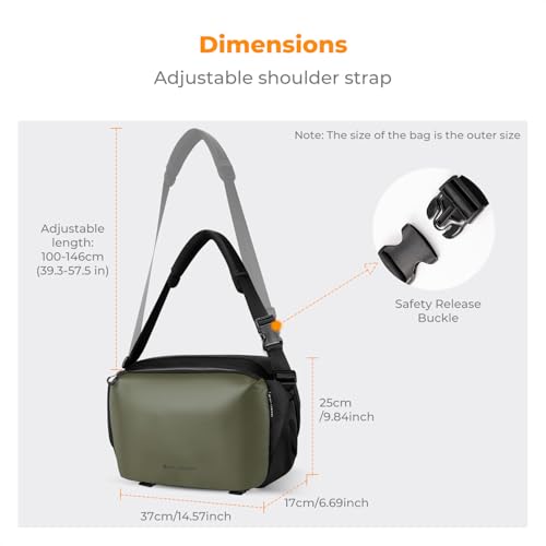 K&F CONCEPT Large Camera Sling Bag, Everyday Shoulder Bag - color: 12 Green Large