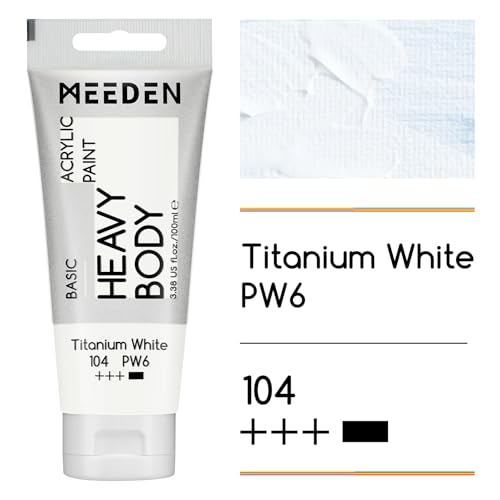 MEEDEN Titanium White Acrylic Paint: 100ml/3.38oz, 2 Pack - color: Titanium White, size: 2 Tubes