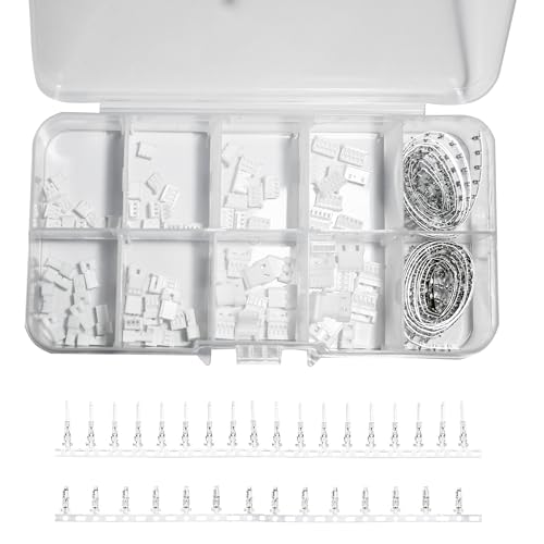 360PCS JST MX 1.25MM Connector Assortment Kit, 1.25MM Pitch Male and Female Housing Connectors, 2/3/4/5 Pin Housing Adapter Plug Terminal
