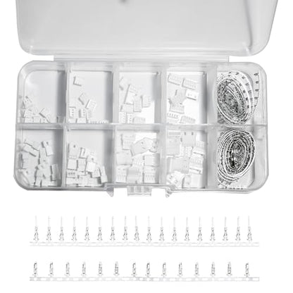 360PCS JST MX 1.25MM Connector Assortment Kit, 1.25MM Pitch Male and Female Housing Connectors, 2/3/4/5 Pin Housing Adapter Plug Terminal