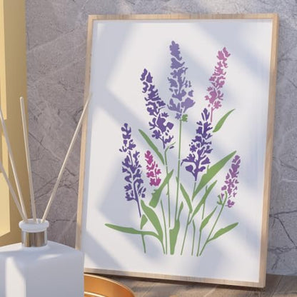 Lavender Floral DIY Painting Stencils for Wall Home Decor - style: Lavender