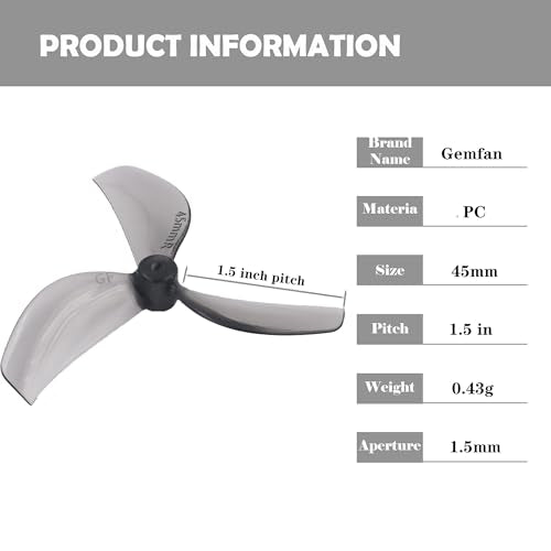 RC Propeller Gemfan 45mm 3-Blade Propeller for RC FPV Drone(Grey+Pink) - color: Grey+pink