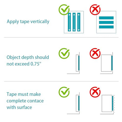 2PCS Heavy Duty Double-Sided Tape (10FT Long), Removable Adhesive Gel Tape, Clear Invisible Mounting Strips for Home and Office Use