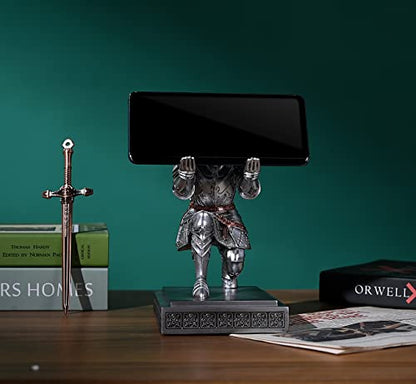 King's Guard Knight Pen Holder with a Letter Opener Desk Organizers Silver - color: Silver