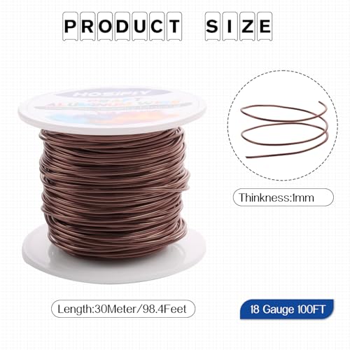18 Gauge Aluminum Craft Wire for Jewelry Making-Bronze 100 feet - color: Bronze, size: 18Gauge 100FT