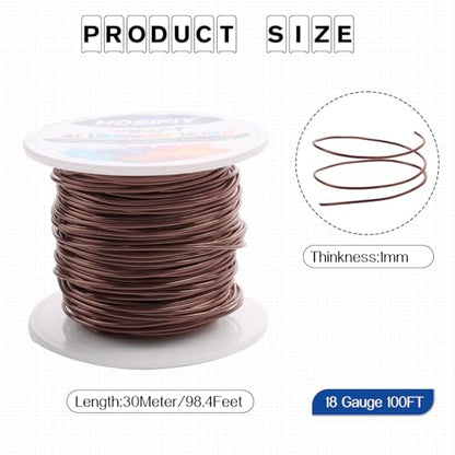 18 Gauge Aluminum Craft Wire for Jewelry Making-Bronze 100 feet - color: Bronze, size: 18Gauge 100FT