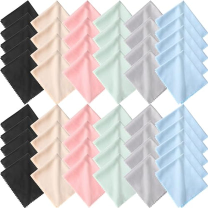 Frienda 50 Pcs Microfiber Glass Cleaning Cloths Lens, Light Color - color: Light Color