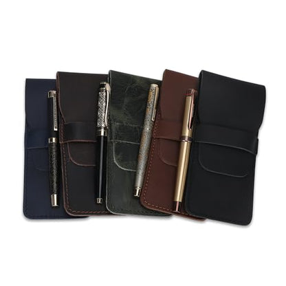Full Grain Leather Pen Sleeve Case for Fountain Pens, Tan - color: Tan