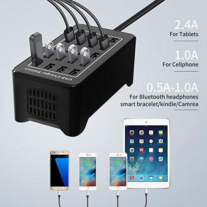 20-Port Desktop USB Charging Station - 100W Multi-Function Smart Charger for Smartphones, Tablets and More Devices - size: 20-port