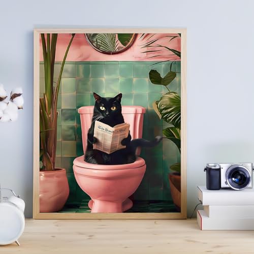 KICHANG Black Cat Paint by Numbers Kit for Adults Beginner (Without Frame) - color: YH03833