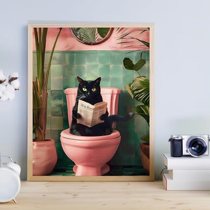 KICHANG Black Cat Paint by Numbers Kit for Adults Beginner (Without Frame) - color: YH03833