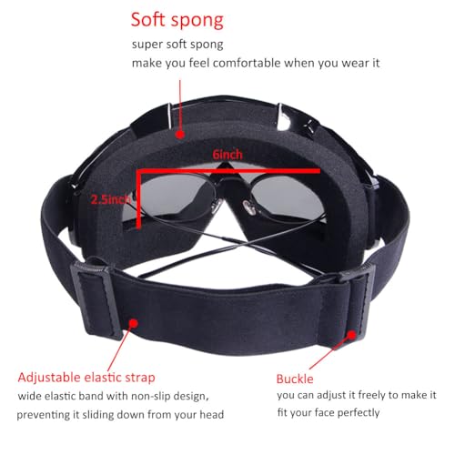 ATV Goggles - 2-Pack Wide Vision Off-Road & Motocross Goggles - color: White Frame+black Frame（color Lens）
