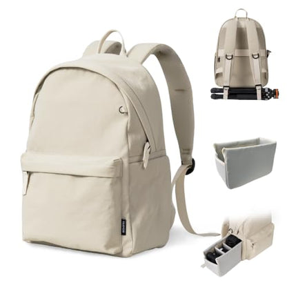 TARION Casual Camera Backpack 15L Urban Photography Bag, Once LT15, Beige - color: Beige