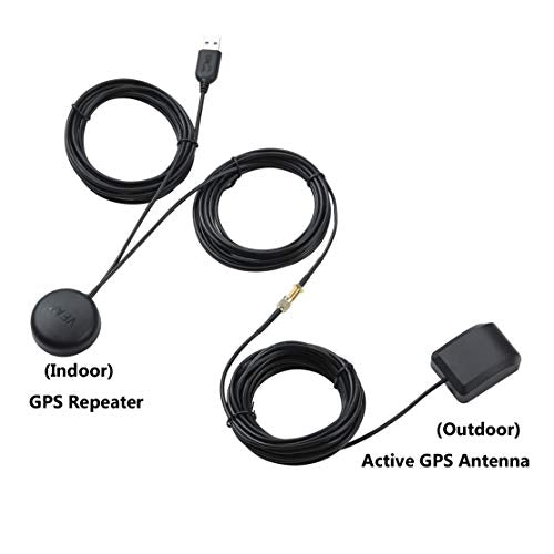 GPS Repeater Signal Booster Amplifier Signal Strength Active Antenna for Car/Trucks/Indoor Use, Gain 30 dB, with Magnetic Base and Waterproof
