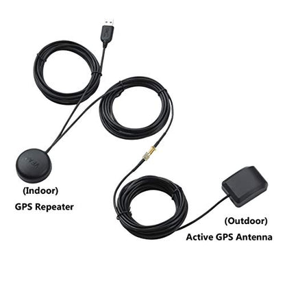 GPS Repeater Signal Booster Amplifier Signal Strength Active Antenna for Car/Trucks/Indoor Use, Gain 30 dB, with Magnetic Base and Waterproof
