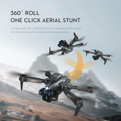 OBABO K10 Max Drone 4K High-Definition Three Camera Optical Flow Positioning Professional Aerial Photography Foldable Quadcopter (Carbon) - color: Carbon
