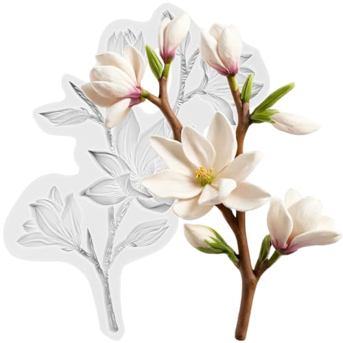 Magnolia Flower Polymer Clay Mold Magnolia Silicone Molds - color: Style E