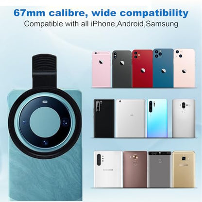 67mm Clip-On CPL Phone Camera Lens Filter, Polarizer Circular Filter, Ultra Slim Multi- Coated CPL Filter Compatible with iPhone 17/16/15/14/13 Samsung - size: 67mm