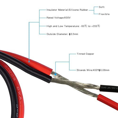 XT60 Male to Female Adapter,14AWG Silicone Extension Cable - size: XT60-XT60 1M(3.28ft)