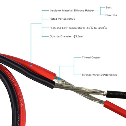 XT60 Male to Female Adapter,14AWG Silicone Extension Cable - size: XT60-XT60 1M(3.28ft)