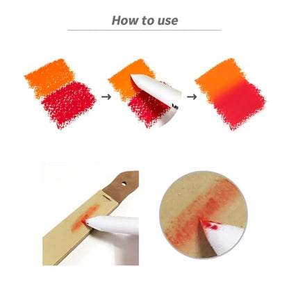 MUNGYO Blending Stumps and Sandpaper Set – 4 Sizes for Blending & Shading Pastels, Charcoal, and More – Includes Sandpaper Sharpener