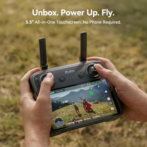 Ruko U11MINI 4K (RC3) Camera Drone for Adults with 5.5" Touchscreen Remote - color: Updated Black