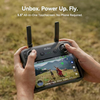 Ruko U11MINI 4K (RC3) Camera Drone for Adults with 5.5" Touchscreen Remote - color: Updated Black