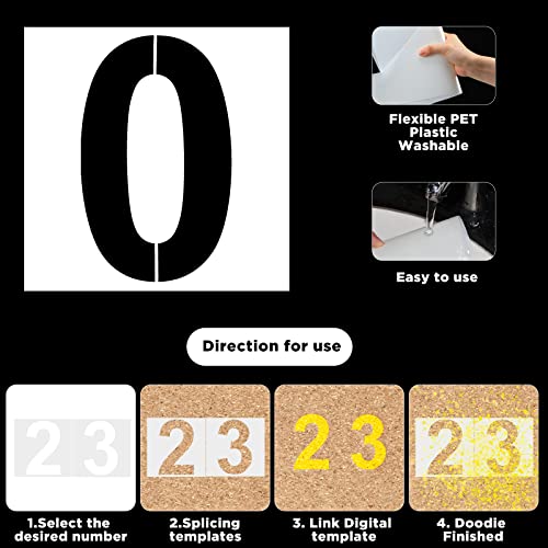 SATINIOR 19 Inch Large Letter Stencils and Numbers, 36 Pcs Reusable Alphabet Stencils Plastic Numbers Templates Craft for Wood Wall Fabric Signage Chalkboard Painting DIY Projects (Standard) - size: 19 Inch, style: Custom