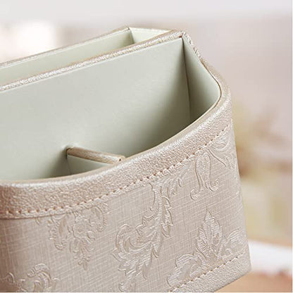 PU Leather 360° Rotatable Remote Control Holder,Nightstand TV Remote Caddy - color: 1 A Embroidery Flower