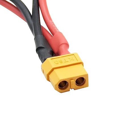 Short XT60 Parallel Battery Connector Cable 3.9", Y Splitter Adapter Plug - size: XT60 1 Female to 2 Male - 2Pcs