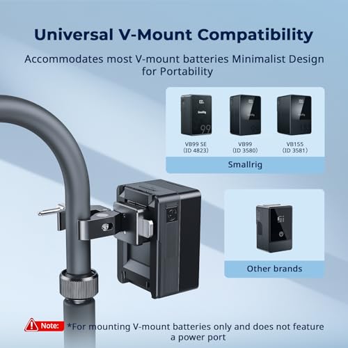 SMALLRIG V Mount Crab-Shaped Clamp for Batteries, 15-40mm Non-Slip Clamp