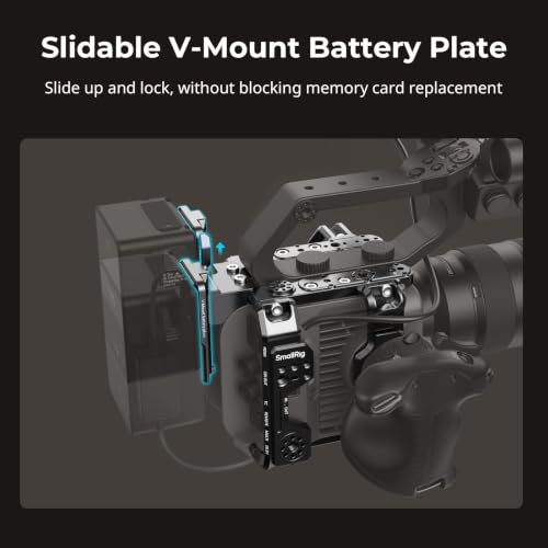 SmallRig Vertical Shooting Cage Kit for Sony FX6, V-Mount Battery Plate, Side Handle Adapter, Integrated Top Handle Mount, HawkLock NATO Rail - 5801