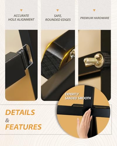 Pine Wood A-Frame Art Easel Stand, Foldable Wooden Easel for Painting,Black - style: Black