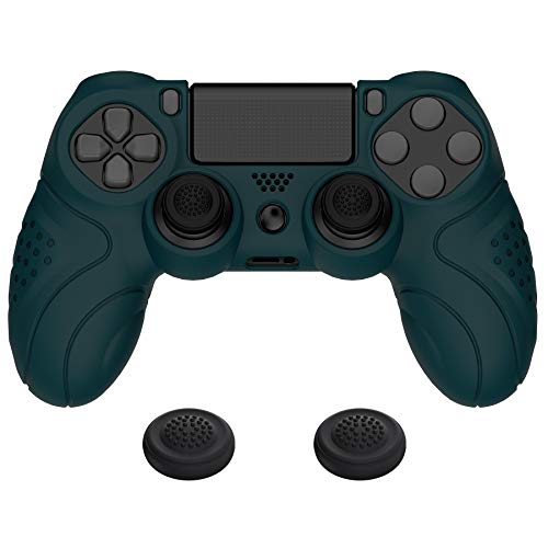PlayVital Guardian Edition Racing Green Soft Anti-Slip Controller Silicone Case Cover for ps4, Rubber Protector Skins with Joystick Caps for ps4 Slim for ps4 Pro Controller - color: Racing Green