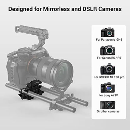 SmallRig Universal 15mm Rail Support System with 15mm Rod Clamp & QR Plate - style: Universal Baseplate