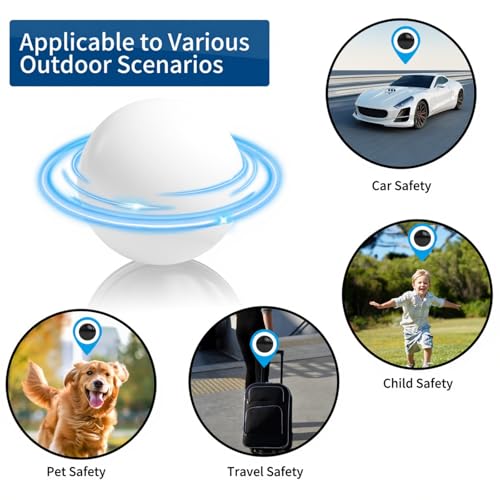 Mini GPS Tracker for Vehicles - No Monthly Fee Car Tracker with Anti-Loss, Location History & Long Battery Life, Compatible with Android ﻿ ﻿ (White) - color: white