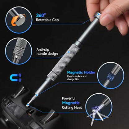 LIFEGOO Electric Screwdriver, 83 in 1 Precision Electric Screwdriver Set - color: Blue, size: 83 in 1