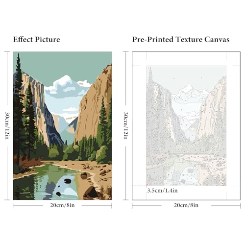 6 Pack Paint by Numbers Kit for Adults Beginner National Park 8x12 Inch - color: LKOP6P-1