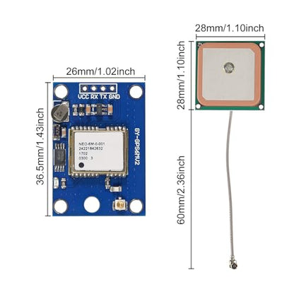 AITRIP 2PCS GY-NEO6MV2 NEO-6M GPS Flight Controller Module 3V-5V with Super Strong Ceramic Antenna EEPROM APM 2.5 for for Arduino IOT Pi GPIO Flight Control