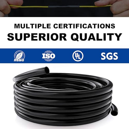 1/2" Heat Shrink Tubing, 32.8 Feet Roll Industry Marine Grade 3:1 Shrink Ratio Shrink tubing, Adhesive Lined Heat Shrink Tube, 1/2 Waterproof Shrink Tube for Wires Home Marine Automotive-Black - size: 1/2" -32.8 Feet