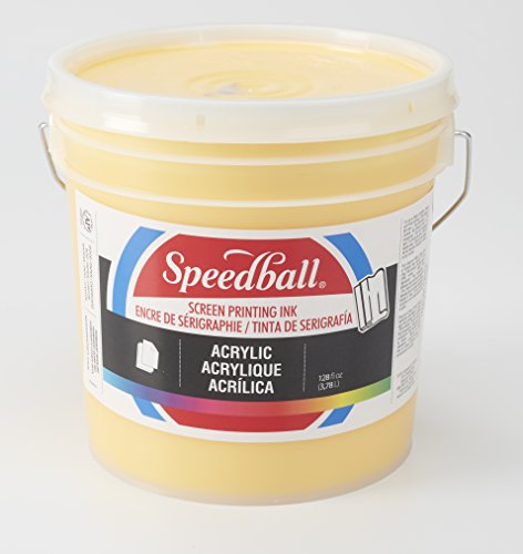 Speedball 004663 Acrylic Screen Printing Ink, 128 FL OZ, Medium Yellow - color: Medium Yellow