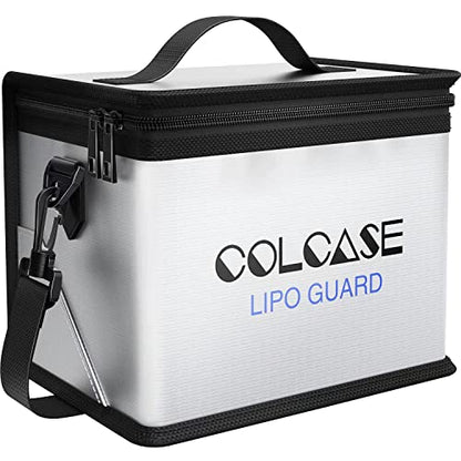 COLCASE Lipo Bag Fireproof Explosionproof for Lipo Battery Storage Charging - size: General (8.4 x 5.7 x 6.5 inches)