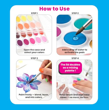 Ooly Chroma Blends Pearlescent Watercolor Set, 12 Colors - style: Chroma Blends Pearlescent Pods