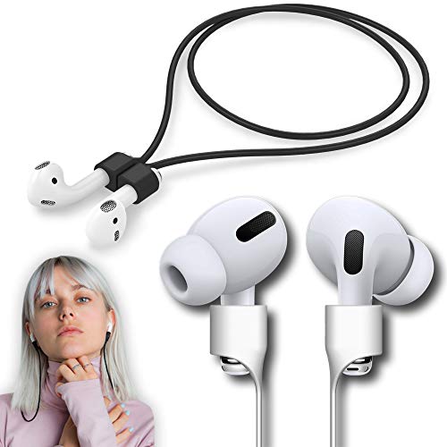 Ultra Strong Magnetic Airpod Pro Strap Anti-Lost Cord Sports Lanyard Compatible with Airpods 3rd 2nd Generation Pro 3 2 1 (Black) - color: Black