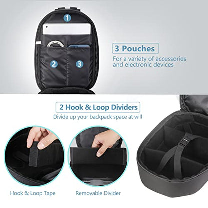 JSVER Carrying Case For DJI Mini Waterproof Shockproof Backpack Case Compatible with DJI Mini/Air/Mavic 1/AVATA Remote & Smart Controller, Propellers, Battery and Accessories