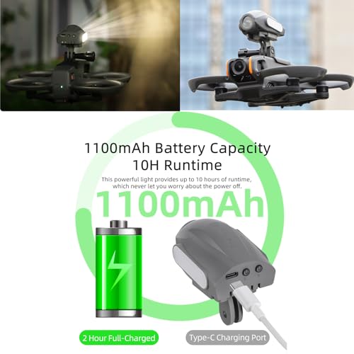 Extension Mount Adapter+ Led Light Kit for DJI Avata 2, Drone Search Light Strobe Light+Camera Mount Bracket for DJI Avata 2 - color: Stand Kit