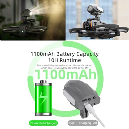 Extension Mount Adapter+ Led Light Kit for DJI Avata 2, Drone Search Light Strobe Light+Camera Mount Bracket for DJI Avata 2 - color: Stand Kit