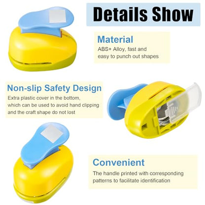 CHENGU 3 Pack Square Hole Punch 2"/1"/0.6", Random Color - color: Random Color, style: Square